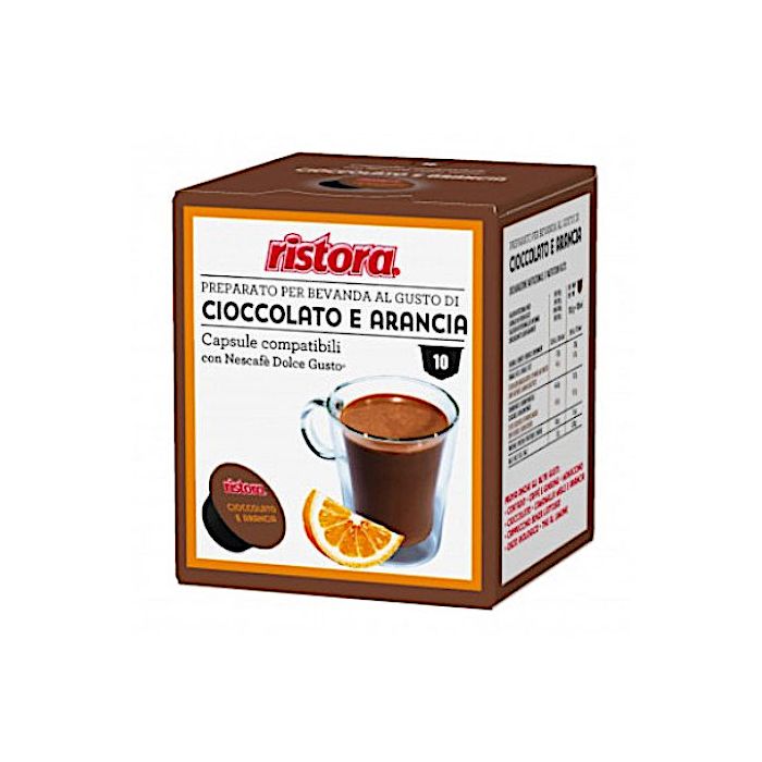 Ristora Chocolate and Orange Drink in capsules compatible with Dolce Gusto, 10 pieces