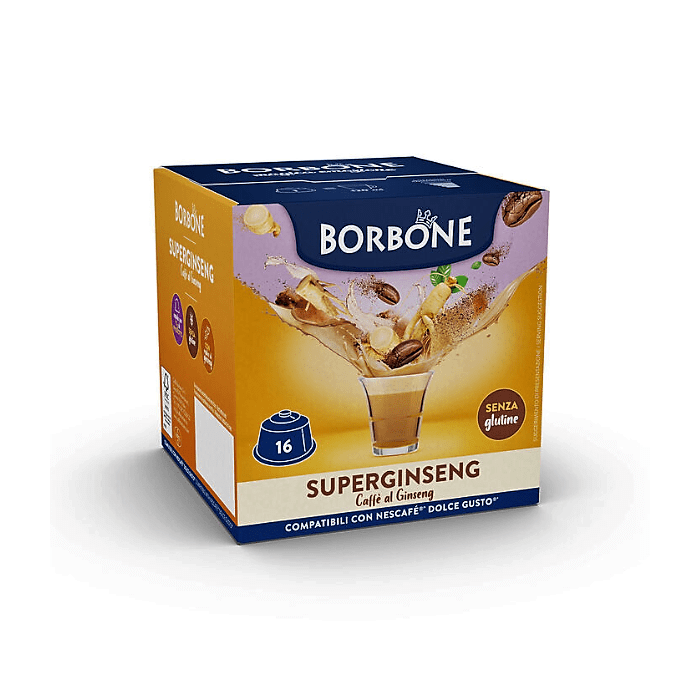 Ginseng Coffee, Dolce Gusto compatible capsules, Caffè Borbone, 16 pieces