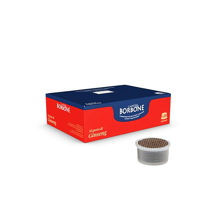 Ginseng coffee in Lavazza espresso point compatible capsules, Caffè Borbone, 25 pieces