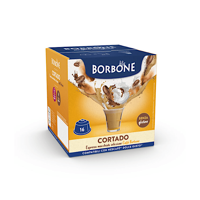 Cortado Coffee in Caffè Borbone Capsules Compatible with Nescafè Dolce Gusto, 16 pieces