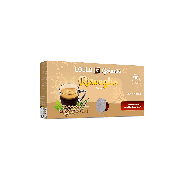 Caffè d'Orzo Solubile, Capsule Lollo Caffè Compatibili Nespresso, 10 pezzi