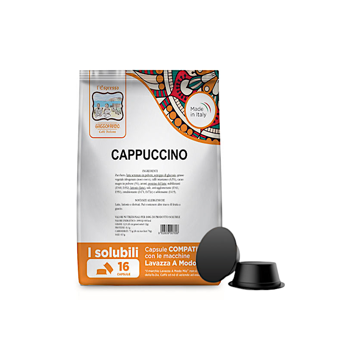 Cappuccino in A Modo Mio Compatible Capsules by Gattopardo Caffè