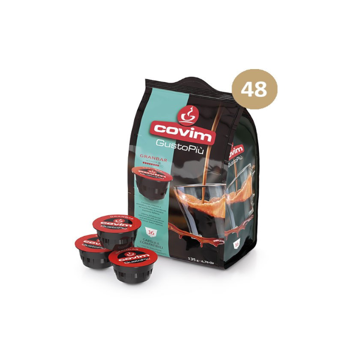 Covim coffee capsules compatible with Nescafè Dolce Gusto, Granbar blend