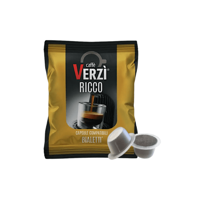 Verzì Caffè Capsules Compatible with Bialetti, Ricco blend