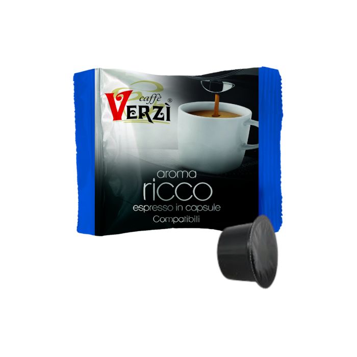 Verzì Caffè Capsules Compatible with Lavazza Blue, aroma Ricco
