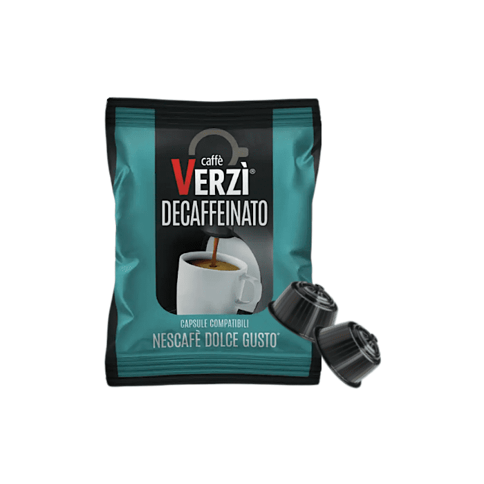 Verzì Caffè Capsules Compatible with Dolce Gusto, Decaffeinated