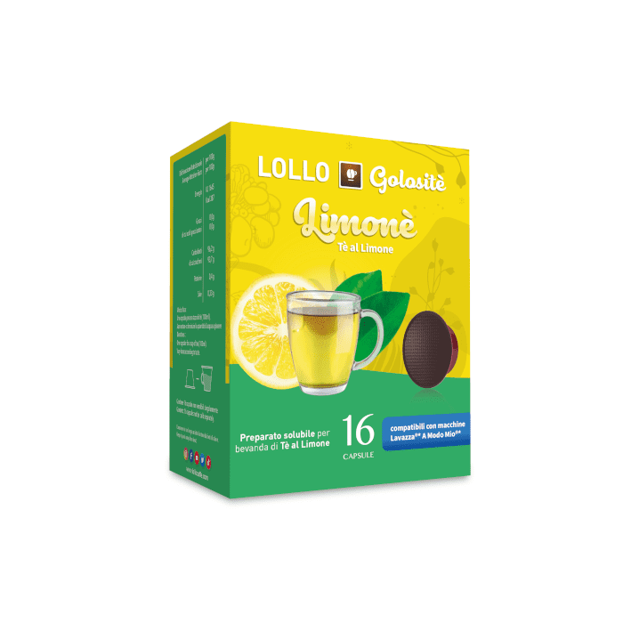 Lemon Tea, Lollo Caffè, Compatible Capsules with A Modo Mio, 16 pieces