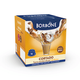 Cortado Coffee, Dolce Gusto compatible capsules, Caffè Borbone, 16 pieces
