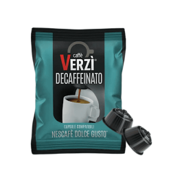Verzì Caffè Capsules Compatible with Dolce Gusto, Decaffeinated