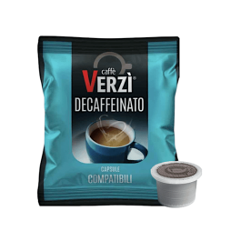 Verzì Caffè Capsules Compatible with Fior Fiore Coop, Aroma Vero, Caffè Lui, Caffè Martello. Decaffeinated