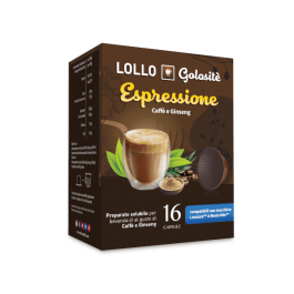 Ginseng Drink, Lollo Caffè Compatible Capsules with A Modo Mio, 16 pieces